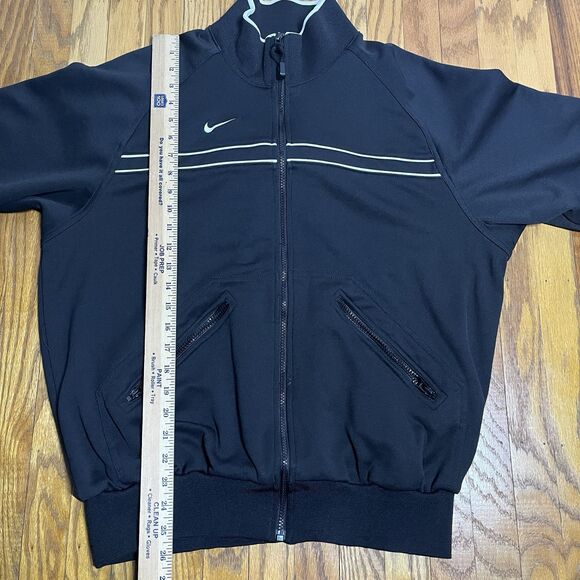 VTG Y2K Nike Track “Team Nike” Spellout Jacket Full Zip Men's Black Size Medium - Picture 7 of 8